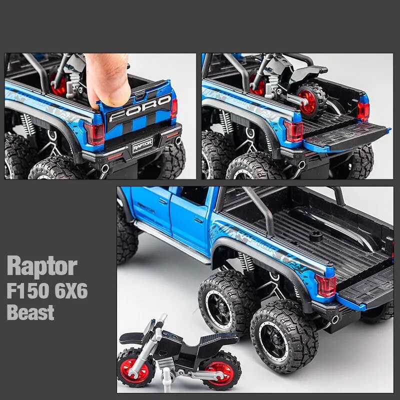 Ford Raptor F150 Modified Off-Road Vehicle Model Metal