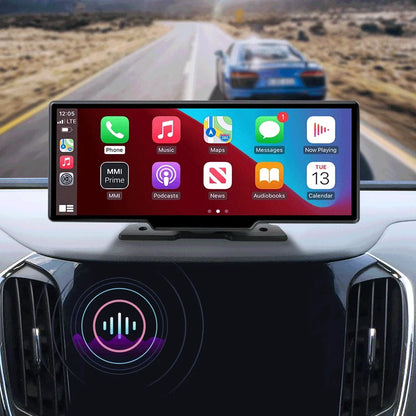 10.26" 4K Dashcam Wireless  Carplay & Android GPS Navigation AI Voice Dashboard screen